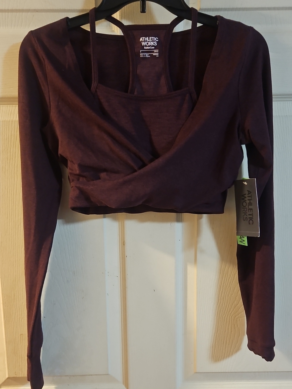 ATHLETIC WORKS BUTTERCORE WRAP TOP:MOLTEN EARTH: NEW WITH TAGS: SIZE SMALL (4-6)